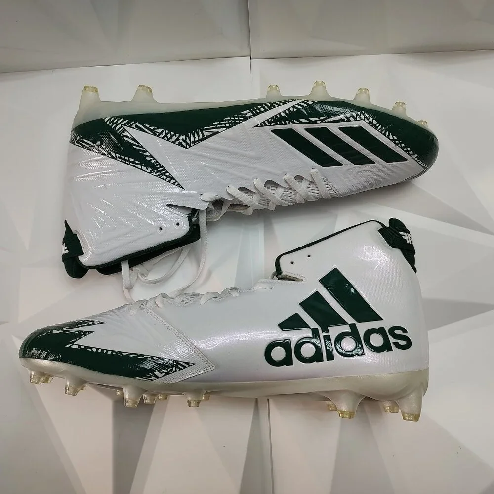 Adidas Mens Football Cleats 16 White Green Shoe Lacrosse Freak X Carbon High - Picture 2 of 13
